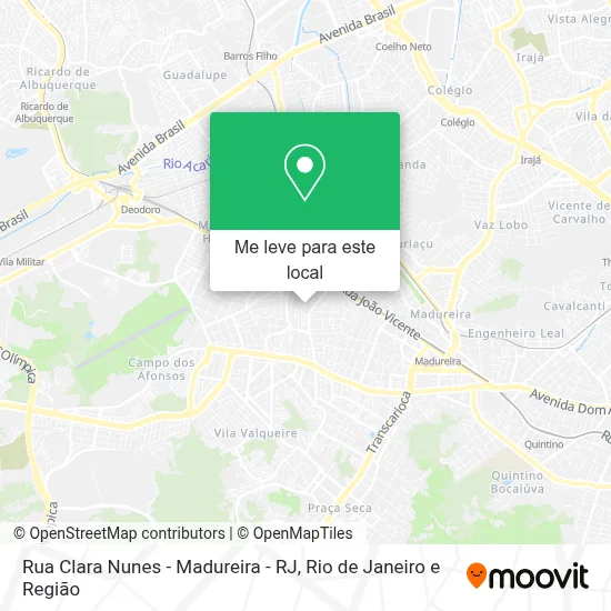 Rua Clara Nunes - Madureira - RJ mapa