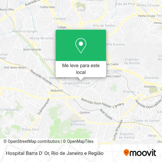 Hospital Barra D' Or mapa