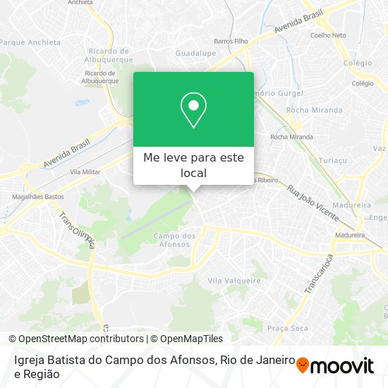 Igreja Batista do Campo dos Afonsos mapa