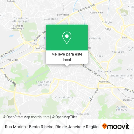 Rua Marina - Bento Ribeiro mapa
