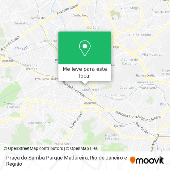 Praça do Samba Parque Madureira mapa