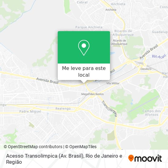 Acesso Transolímpica (Av. Brasil) mapa