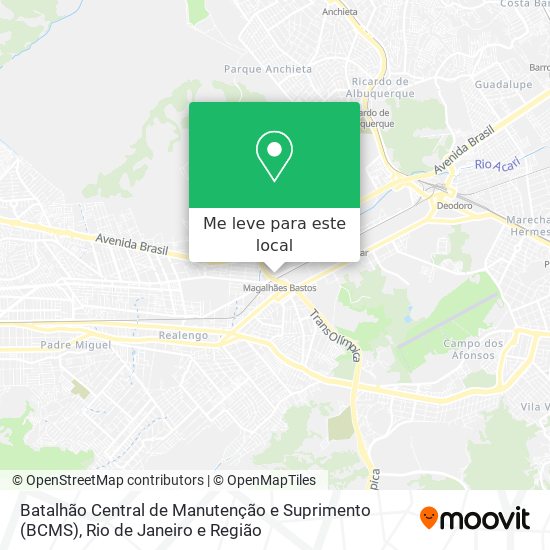 Batalhão Central de Manutenção e Suprimento (BCMS) mapa