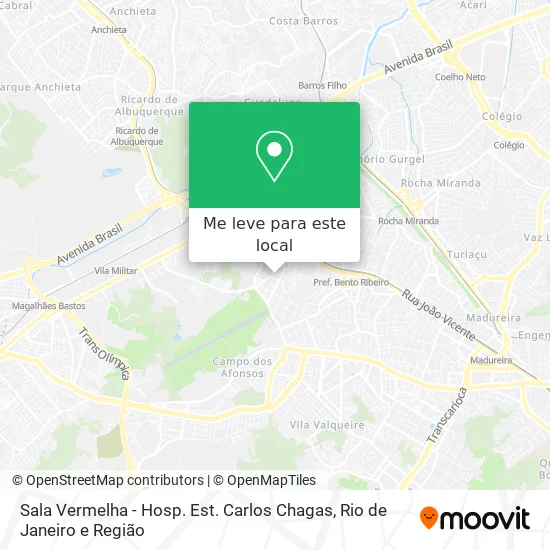 Sala Vermelha - Hosp. Est. Carlos Chagas mapa