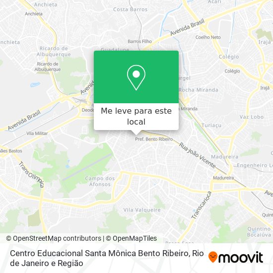 Centro Educacional Santa Mônica Bento Ribeiro mapa