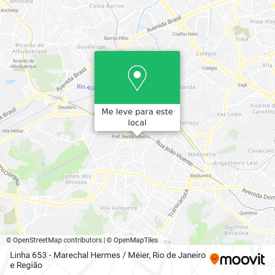 Linha 653 - Marechal Hermes / Méier mapa