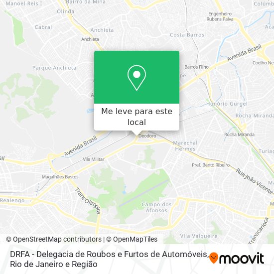 DRFA - Delegacia de Roubos e Furtos de Automóveis mapa