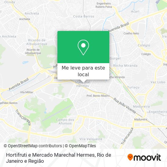 Hortifruti e Mercado Marechal Hermes mapa