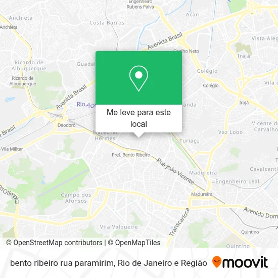 bento ribeiro rua paramirim mapa