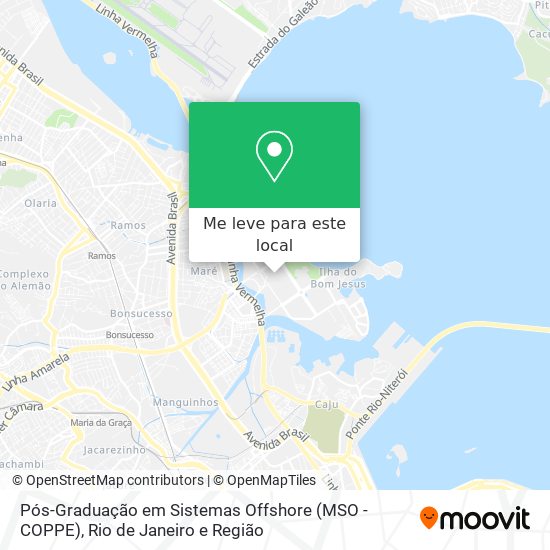 Pós-Graduação em Sistemas Offshore (MSO - COPPE) mapa