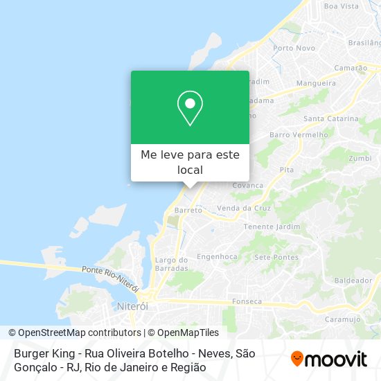 Burger King - Rua Oliveira Botelho - Neves, São Gonçalo - RJ mapa