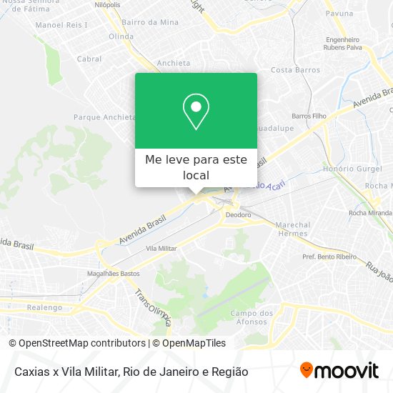 Caxias x Vila Militar mapa