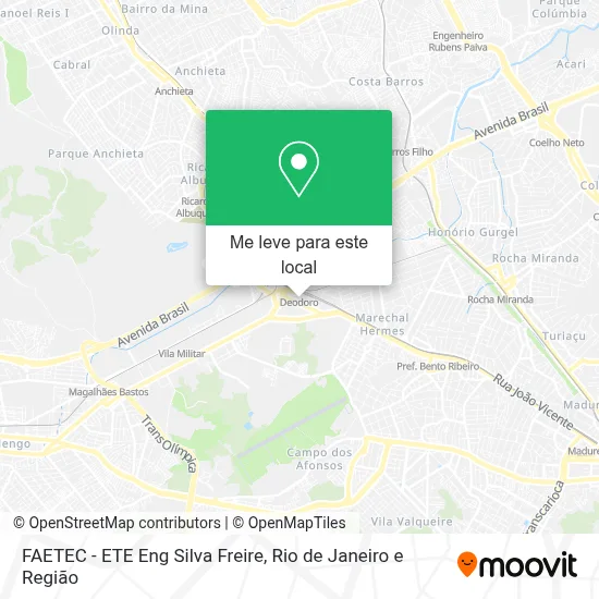 FAETEC - ETE Eng Silva Freire mapa