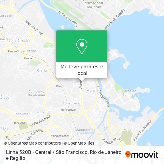 Linha 520B - Central / São Francisco mapa