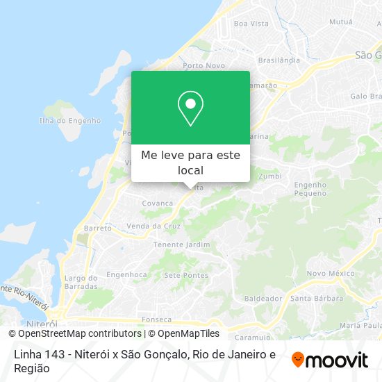 Linha 143 - Niterói x São Gonçalo mapa