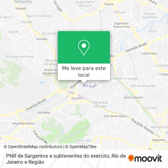 PNR de Sargentos e subtenentes do exército mapa