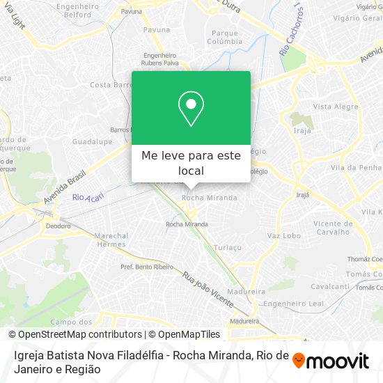 Igreja Batista Nova Filadélfia - Rocha Miranda mapa