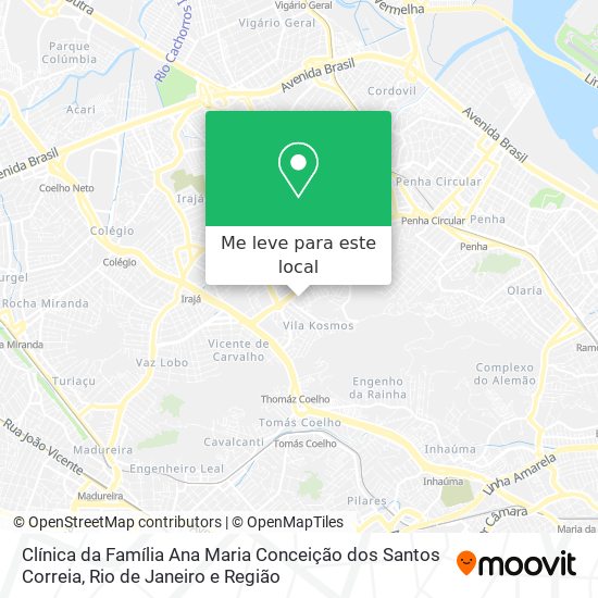 Clínica da Família Ana Maria Conceição dos Santos Correia mapa