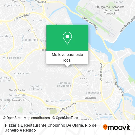 Pizzaria E Restaurante Chopinho De Olaria mapa