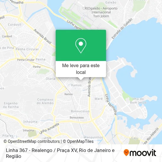 Linha 367 - Realengo / Praça XV mapa
