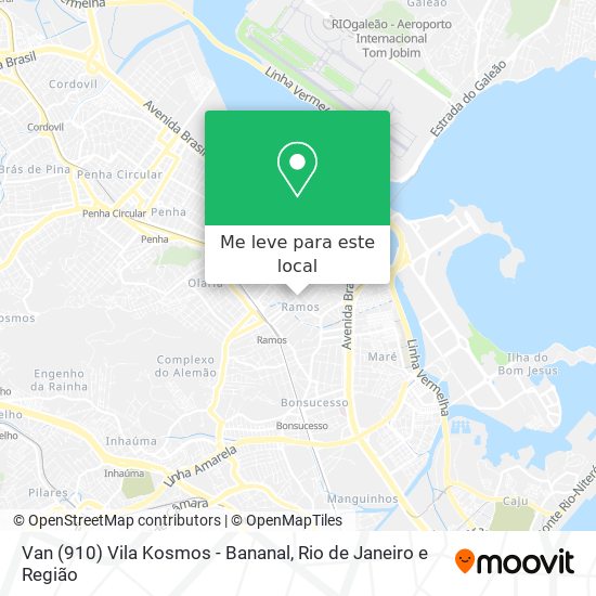 Van (910) Vila Kosmos - Bananal mapa