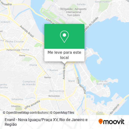 Evanil - Nova Iguaçu/Praça XV mapa