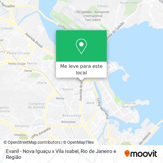 Evanil - Nova Iguaçu x Vila Isabel mapa
