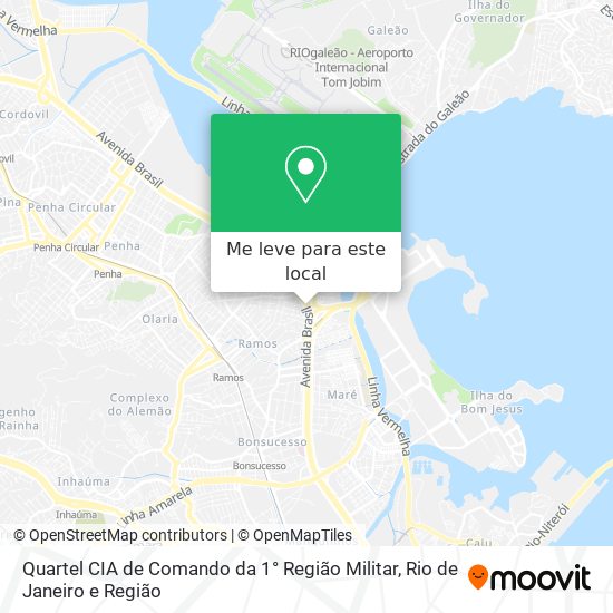 Quartel CIA de Comando da 1° Região Militar mapa