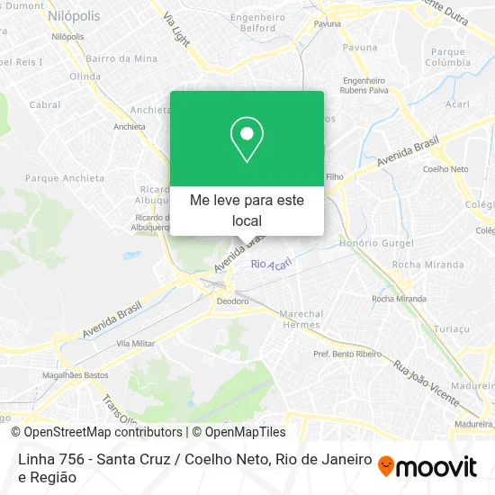Linha 756 - Santa Cruz / Coelho Neto mapa