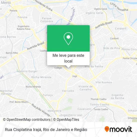 Rua Cisplatina Irajá mapa