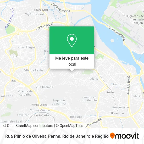 Rua Plinio de Oliveira Penha mapa
