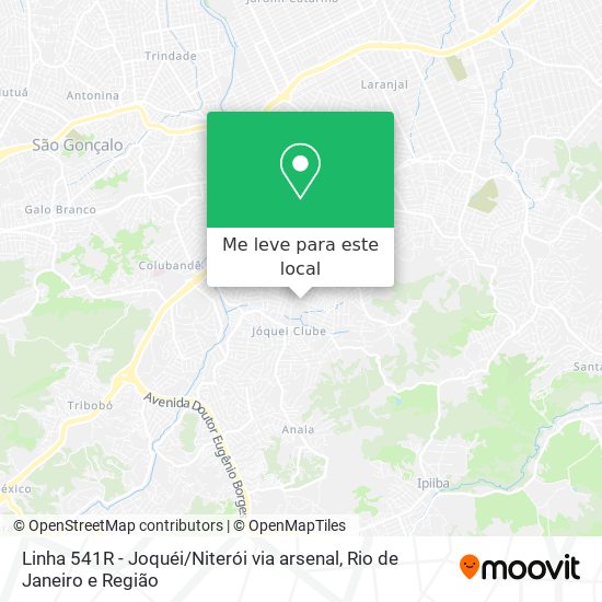 Linha 541R - Joquéi / Niterói via arsenal mapa