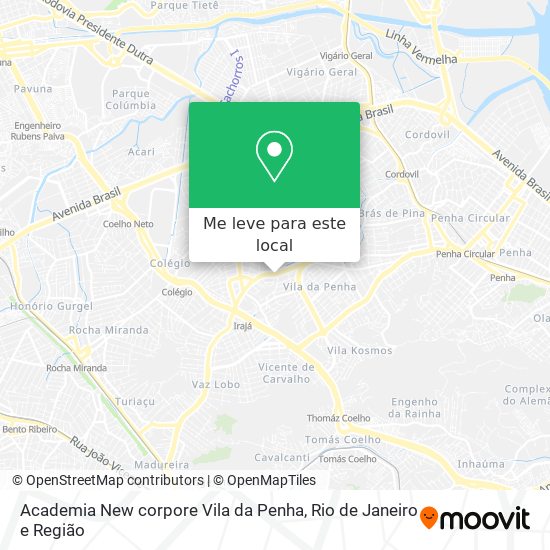 Academia New corpore Vila da Penha mapa