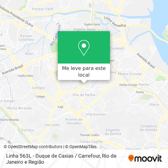 Linha 563L - Duque de Caxias / Carrefour mapa