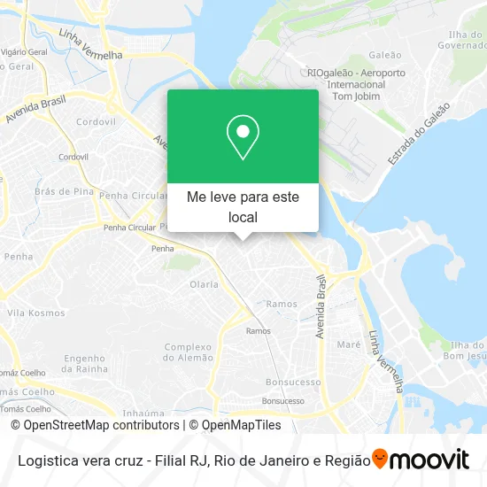 Logistica vera cruz - Filial RJ mapa