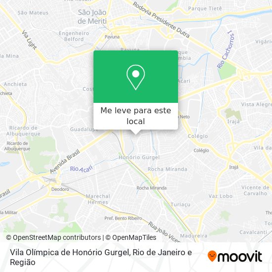 Vila Olímpica de Honório Gurgel mapa