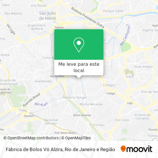 Fábrica de Bolos Vó Alzira mapa