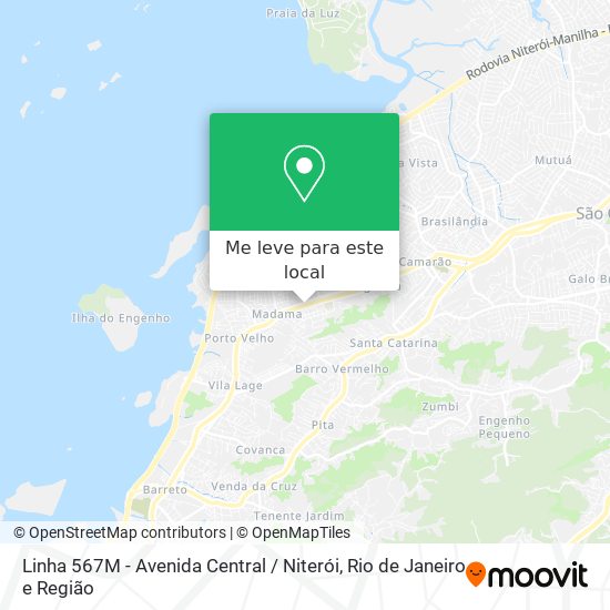 Linha 567M - Avenida Central / Niterói mapa