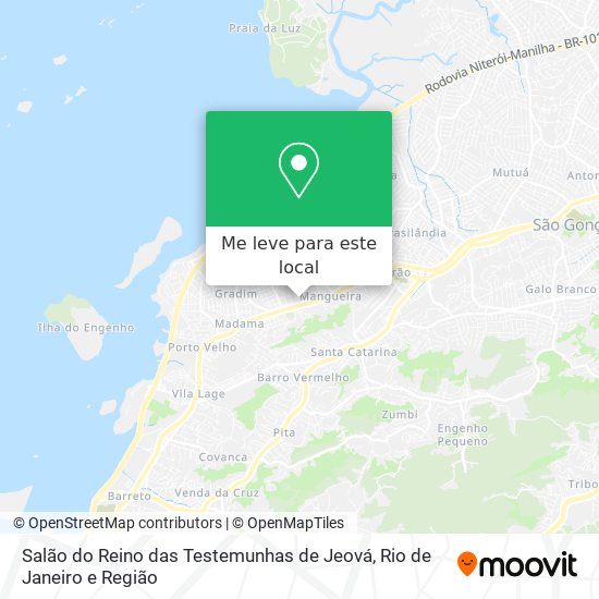 Salão do Reino das Testemunhas de Jeová mapa