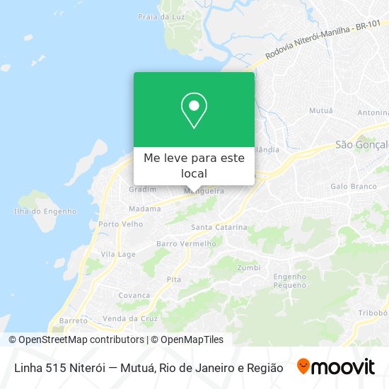 Linha 515 Niterói — Mutuá mapa