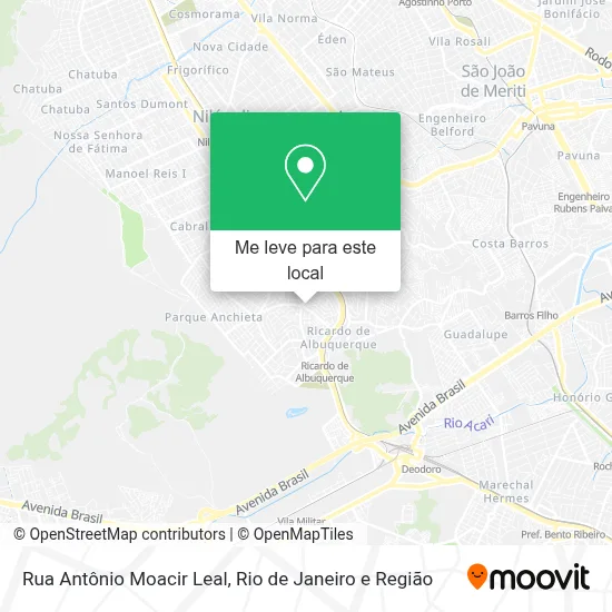 Rua Antônio Moacir Leal mapa