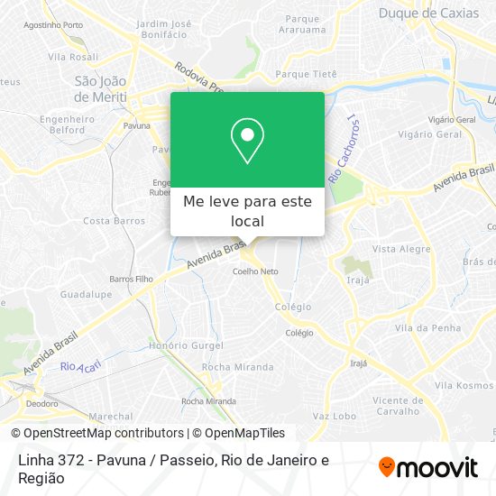 Linha 372 - Pavuna / Passeio mapa