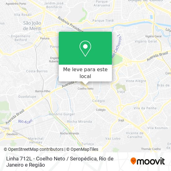 Linha 712L - Coelho Neto / Seropédica mapa