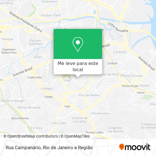 Rua Campanário mapa