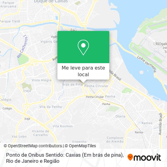 Ponto de Onibus Sentido: Caxias (Em brás de pina) mapa