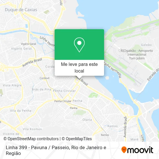 Linha 399 - Pavuna / Passeio mapa