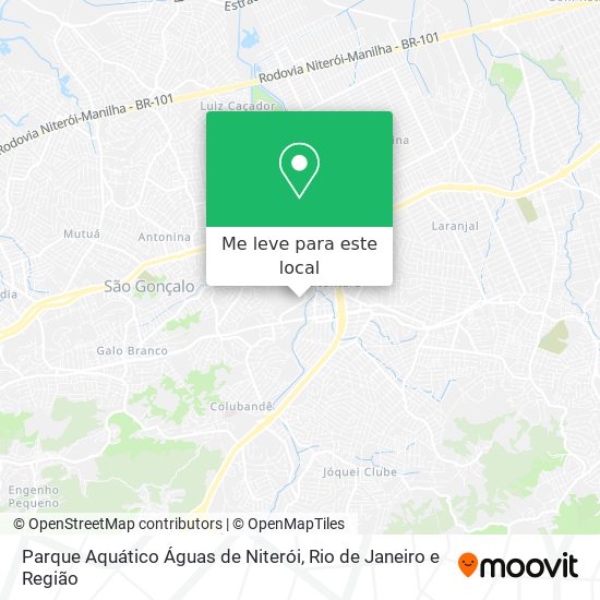 Parque Aquático Águas de Niterói mapa
