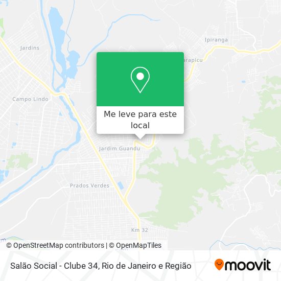 Salão Social - Clube 34 mapa