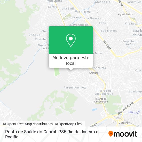 Posto de Saúde do Cabral -PSF mapa