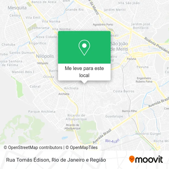 Rua Tomás Édison mapa